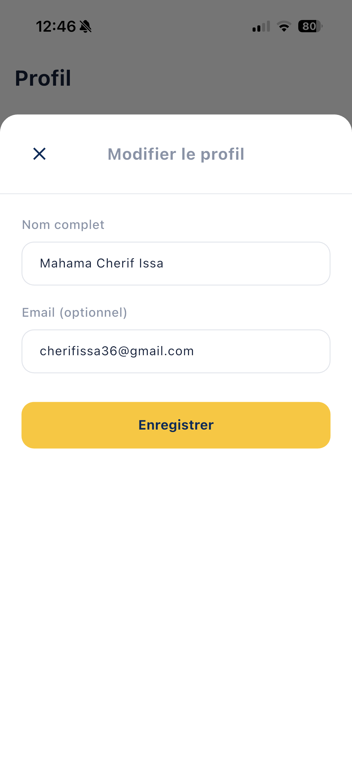 Modifier le profil