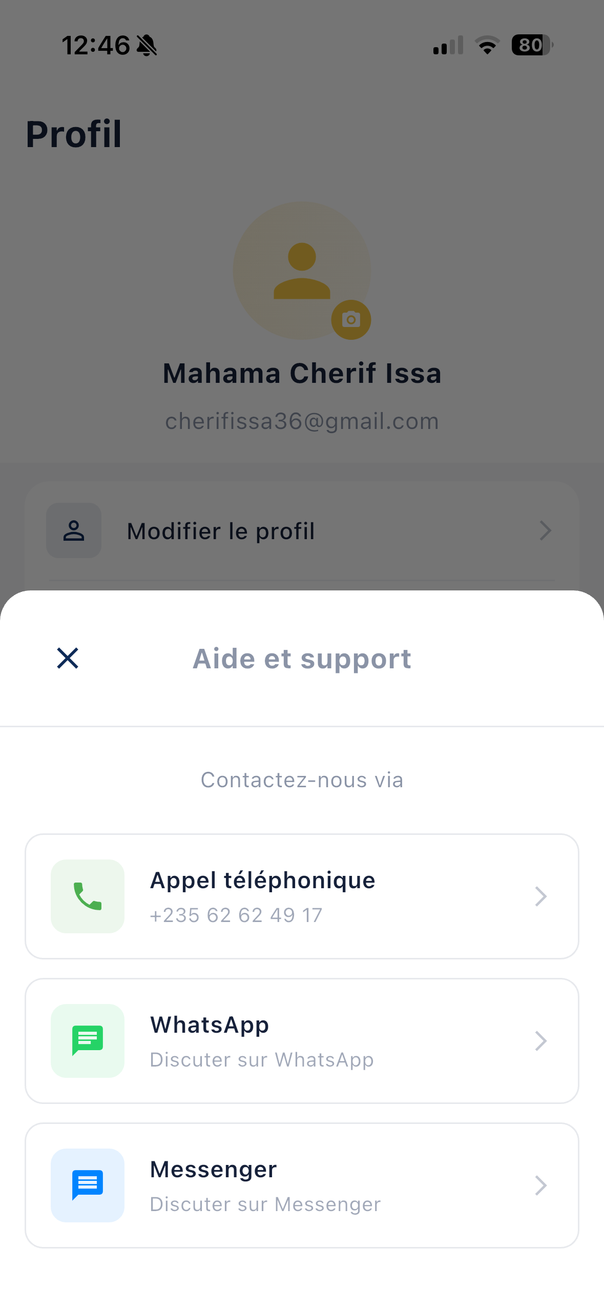 Aide et support Makani