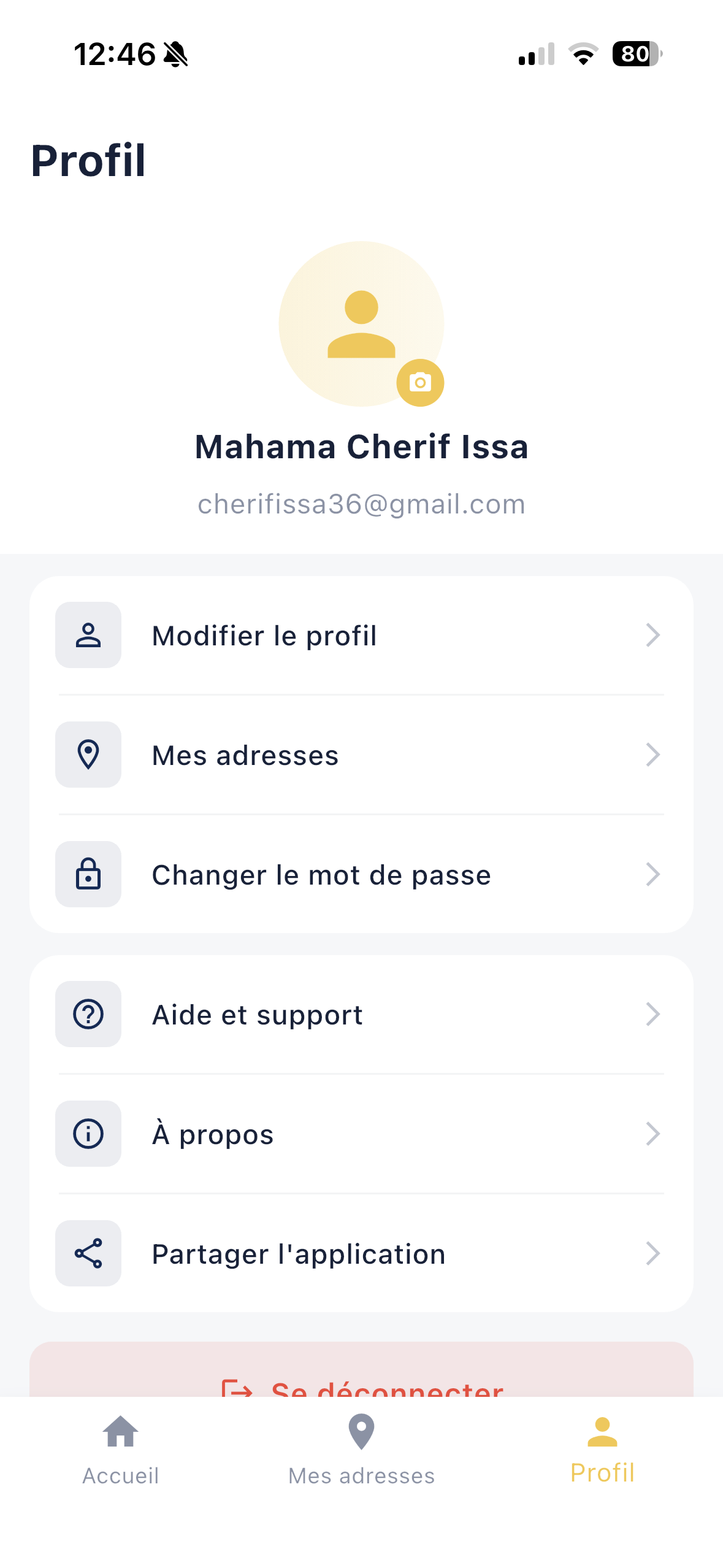 Profil utilisateur